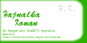 hajnalka koman business card